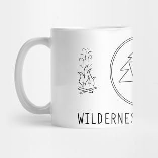 Wilderness Explorers Badge Minimalistic Art for Adventurers Mug